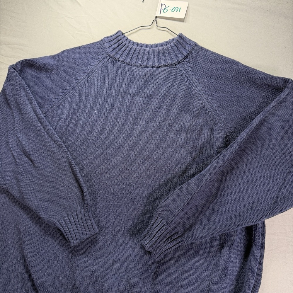 Vintage Lands End Sweater Womens XL Made In USA Knit Cotton Raglan 90s